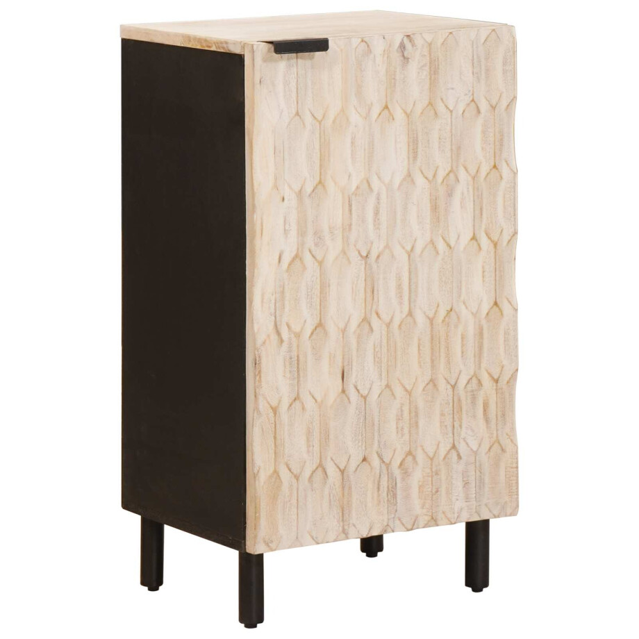 vidaXL Dressoir Witte Was Afwerking 40 x 33 x 75 cm Massief Mango Hout vidaXL Dressoir Witte Was Afwerking 40 x 33 x 75 cm Massief Mango Hout afbeelding 1