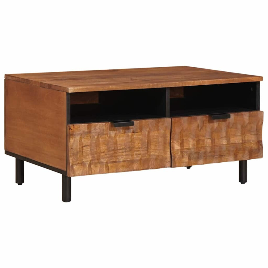 vidaXL Salontafel met lade Bruin 80 x 54 x 40 cm Massief Mango Hout vidaXL Salontafel met lade Bruin 80 x 54 x 40 cm Massief Mango Hout afbeelding 1