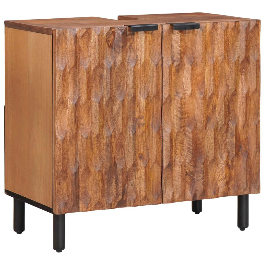 vidaXL Badkamer wastafelkast Bruin 62 x 33 x 58 cm Massief Mango Hout vidaXL Badkamer wastafelkast Bruin 62 x 33 x 58 cm Massief Mango Hout afbeelding 1