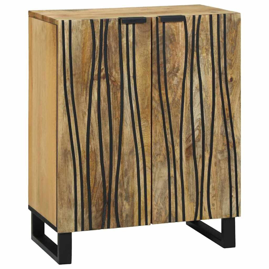 vidaXL Dressoir Naturel 60 x 33,5 x 75 cm Massief Mango Hout afbeelding 1