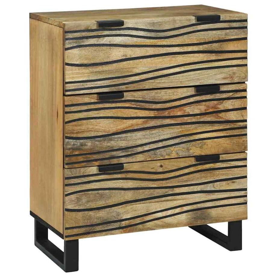 vidaXL Dressoir met lade Bruin 60 x 33.5 x 75 cm Massief mangohout vidaXL Dressoir met lade Bruin 60 x 33.5 x 75 cm Massief mangohout afbeelding 1
