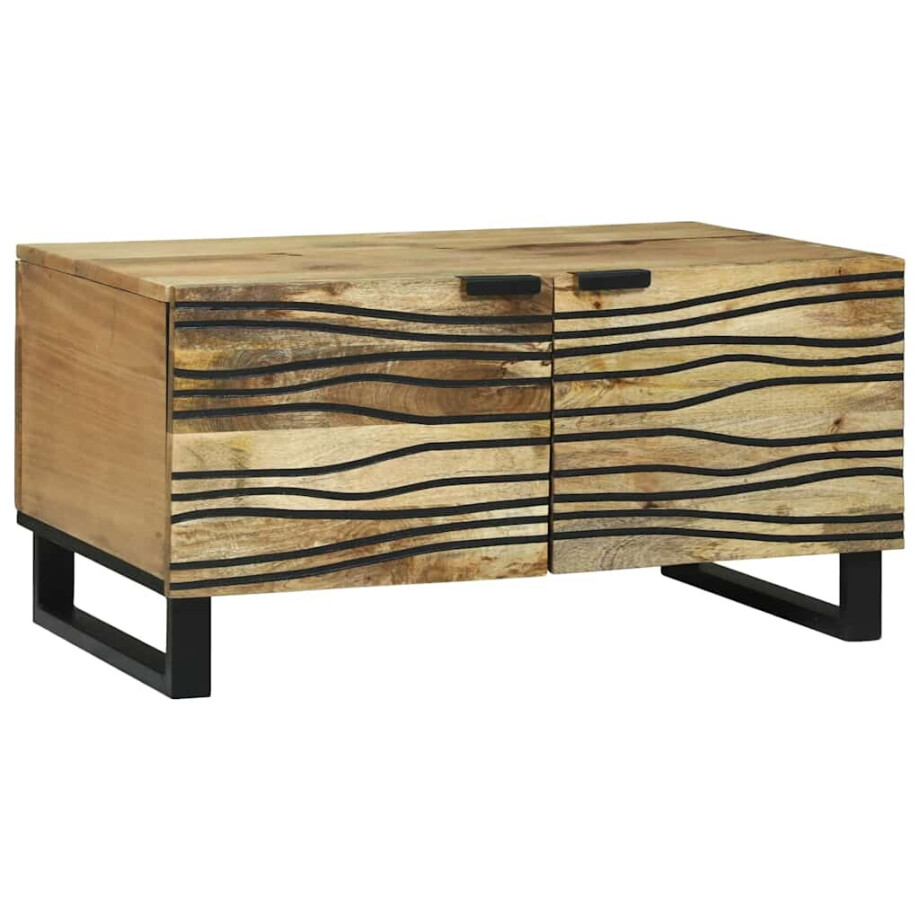 vidaXL Salontafel Naturel 80 x 50 x 40 cm Bewerkt hout vidaXL Salontafel Naturel 80 x 50 x 40 cm Bewerkt hout afbeelding 1