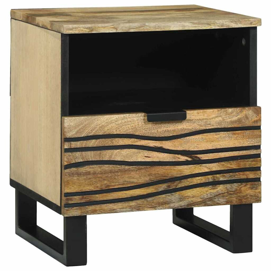 vidaXL Nachtkastje Naturel 40 x 33 x 46 cm Bewerkt hout vidaXL Nachtkastje Naturel 40 x 33 x 46 cm Bewerkt hout afbeelding 1