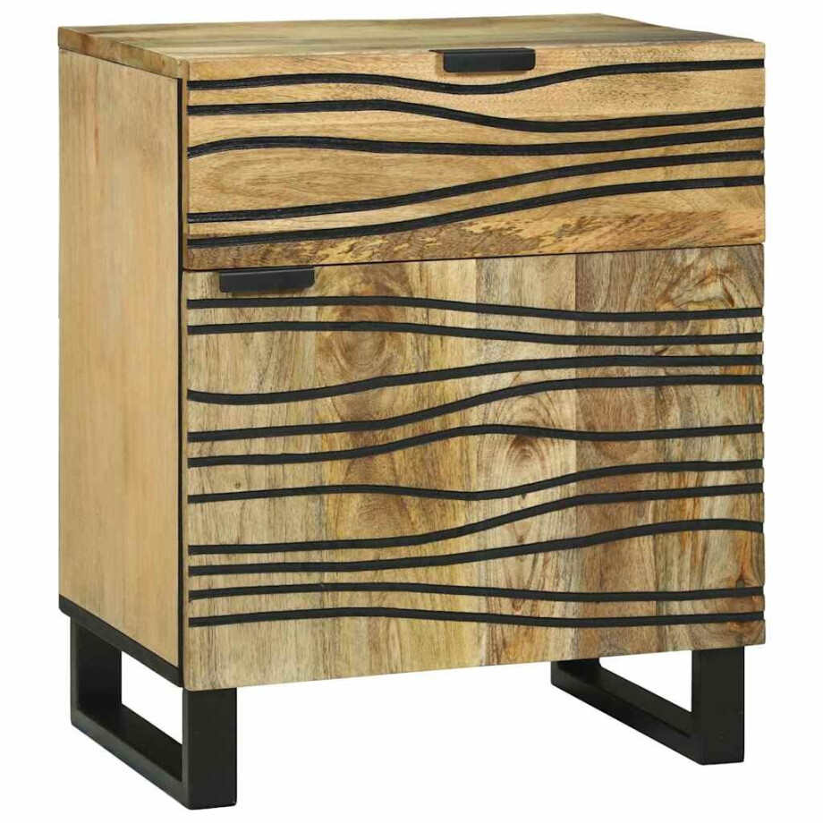 vidaXL Nachtkastje Naturel 50 x 33 x 60 cm Bewerkt hout vidaXL Nachtkastje Naturel 50 x 33 x 60 cm Bewerkt hout afbeelding 1