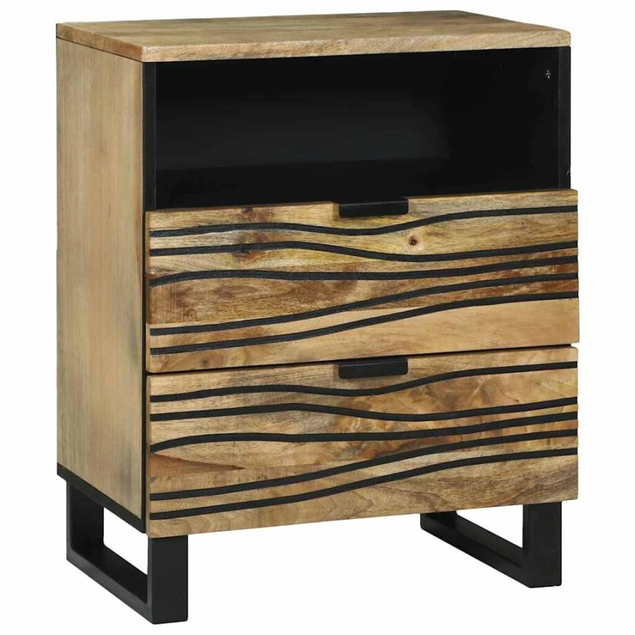 vidaXL Nachtkastje Naturel 50 x 33 x 62 cm Bewerkt hout vidaXL Nachtkastje Naturel 50 x 33 x 62 cm Bewerkt hout afbeelding 1