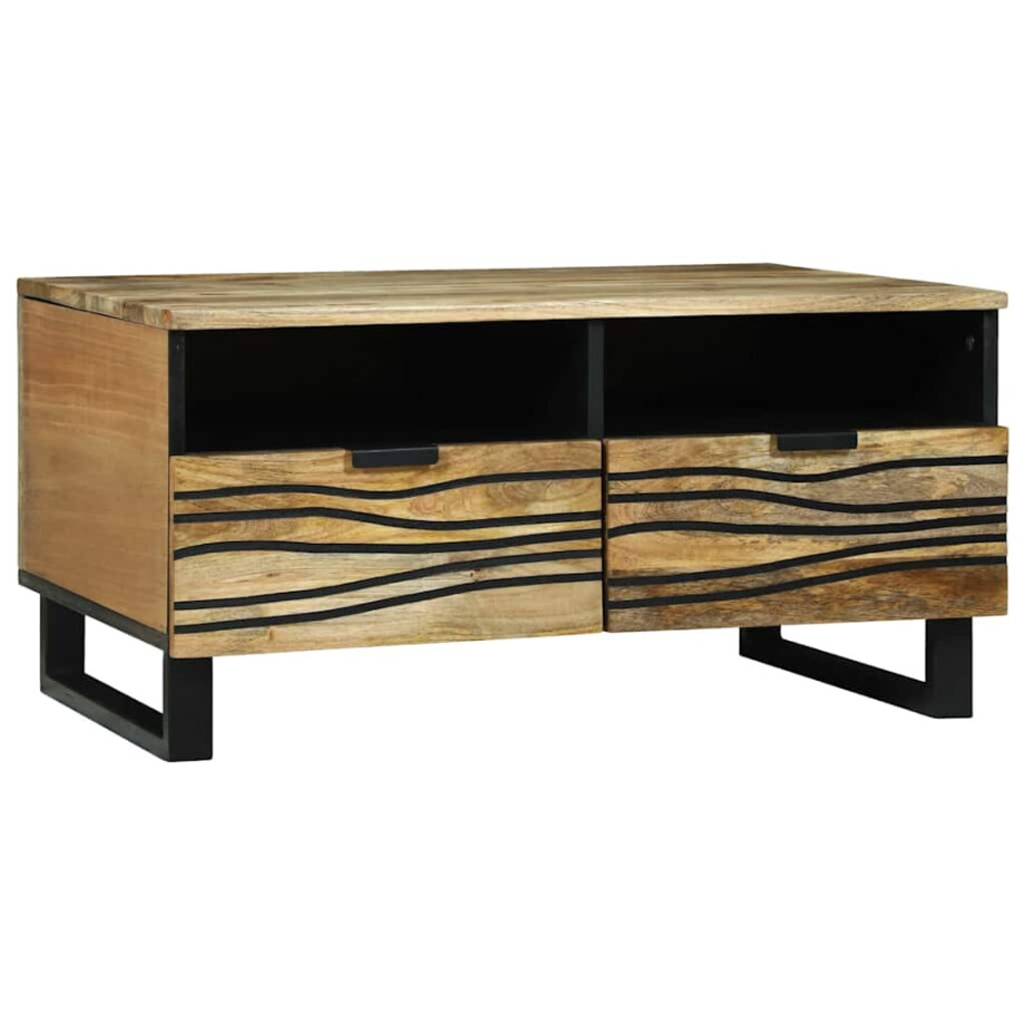 vidaXL Salontafel Naturel 80 x 54 x 40 cm Bewerkt hout afbeelding 1