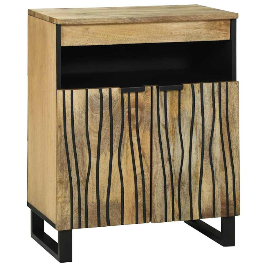 vidaXL Dressoir met lade Bruin 60 x 33 x 75 cm massief mangohout vidaXL Dressoir met lade Bruin 60 x 33 x 75 cm massief mangohout afbeelding 1