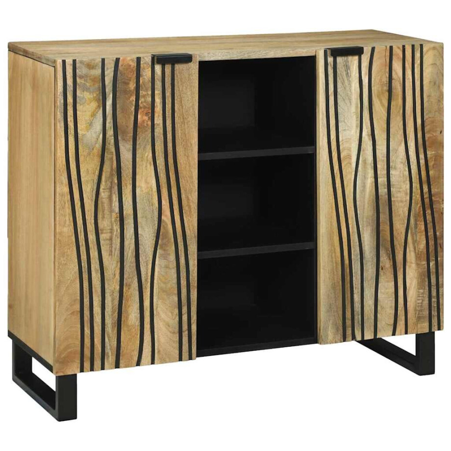 vidaXL Dressoir Bruin 90 x 33 x 75 cm massief mangohout vidaXL Dressoir Bruin 90 x 33 x 75 cm massief mangohout afbeelding 1
