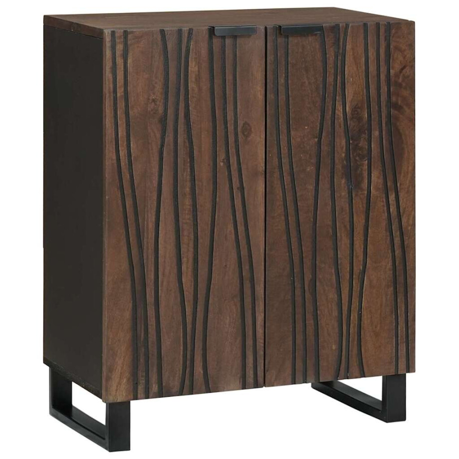 vidaXL Dressoir Walnotenhout 60 x 33,5 x 75 cm Massief Mango Hout afbeelding 1