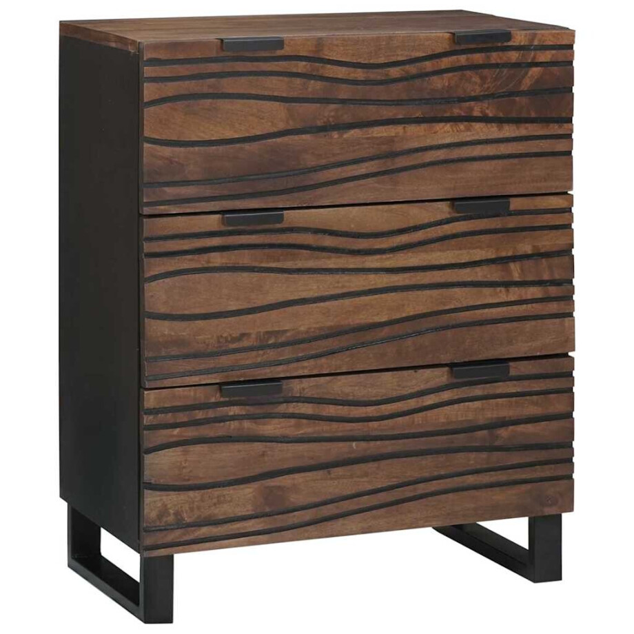 vidaXL Dressoir met lade Bruin 60 x 33.5 x 75 cm Massief mangohout vidaXL Dressoir met lade Bruin 60 x 33.5 x 75 cm Massief mangohout afbeelding 1
