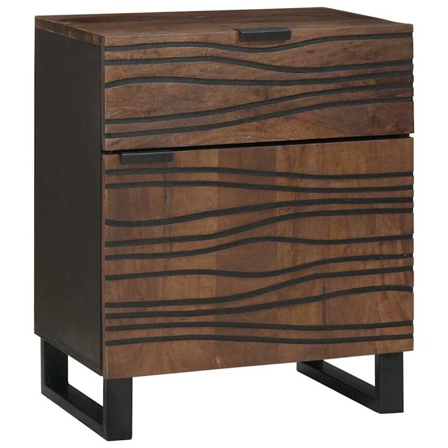 vidaXL Nachtkastje Walnotenhout 50 x 33 x 60 cm Bewerkt hout vidaXL Nachtkastje Walnotenhout 50 x 33 x 60 cm Bewerkt hout afbeelding 1