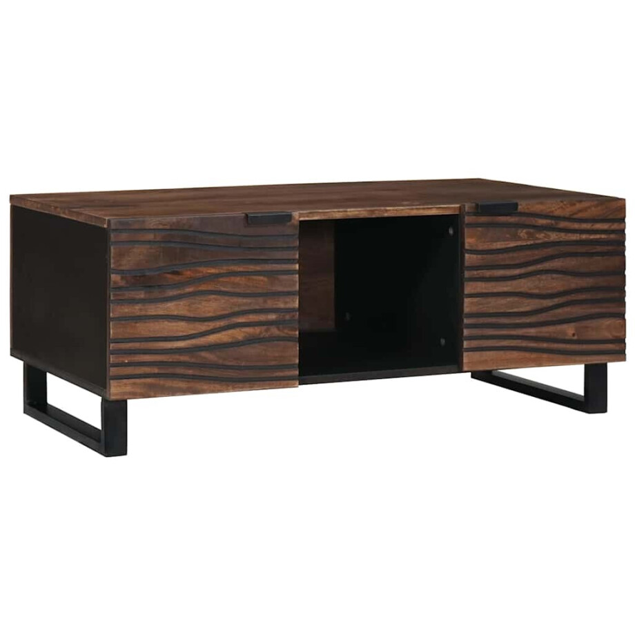 vidaXL Salontafel Walnotenhout 100 x 54 x 40 cm Bewerkt hout afbeelding 1