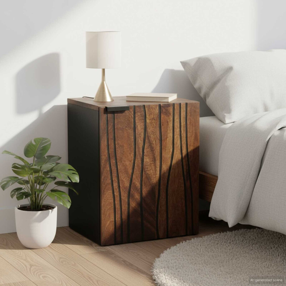 vidaXL Badkamertenk te kast met plank Walnotenhout 38 x 33,5 x 48 cm afbeelding 1