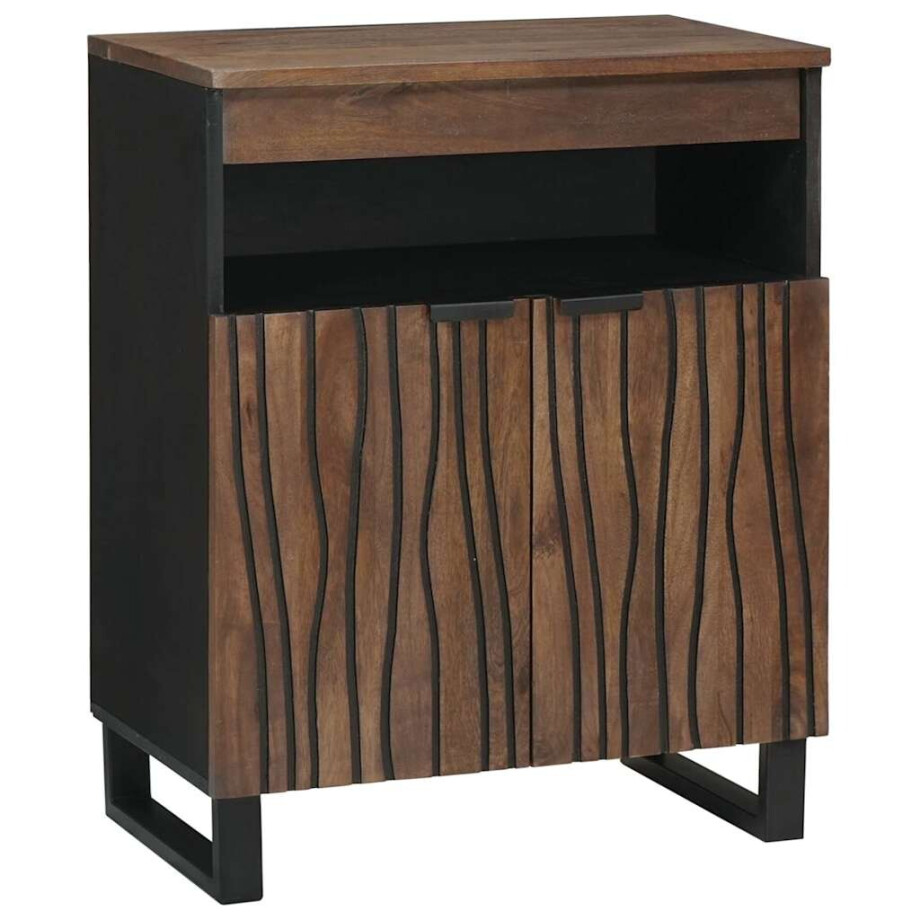 vidaXL Dressoir met lade Bruin 60 x 33 x 75 cm massief mangohout vidaXL Dressoir met lade Bruin 60 x 33 x 75 cm massief mangohout afbeelding 1