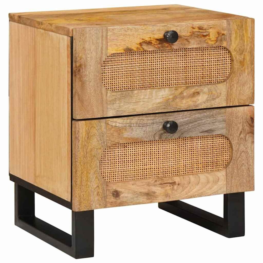 vidaXL Nachtkastje met lade Naturel 40 x 33 x 46 cm Massief Mango Hout vidaXL Nachtkastje met lade Naturel 40 x 33 x 46 cm Massief Mango Hout afbeelding 1