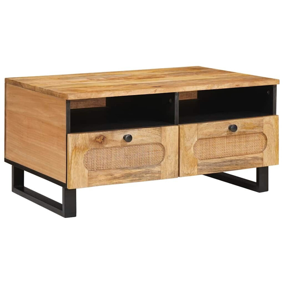 vidaXL Salontafel Artisan Eiken 80 x 54 x 40 cm Massief Mango Hout afbeelding 1