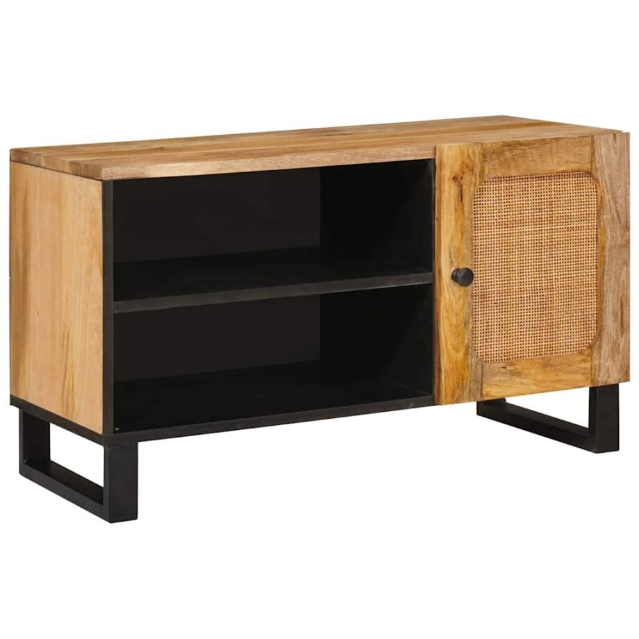 vidaXL TV-kast met opslag Bruin 80 x 33 x 46 cm Massief Mango Hout vidaXL TV-kast met opslag Bruin 80 x 33 x 46 cm Massief Mango Hout afbeelding 1
