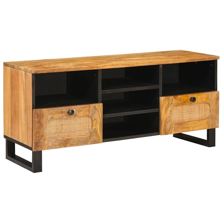 vidaXL TV-kast met lade Bruin 100 x 33 x 46 cm Massief Mango Hout vidaXL TV-kast met lade Bruin 100 x 33 x 46 cm Massief Mango Hout afbeelding 1