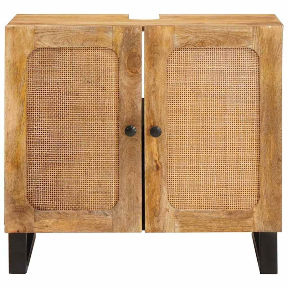 vidaXL Badkamer wastafelkast Bruin 62 x 33 x 58 cm Massief Mango Hout vidaXL Badkamer wastafelkast Bruin 62 x 33 x 58 cm Massief Mango Hout afbeelding 1