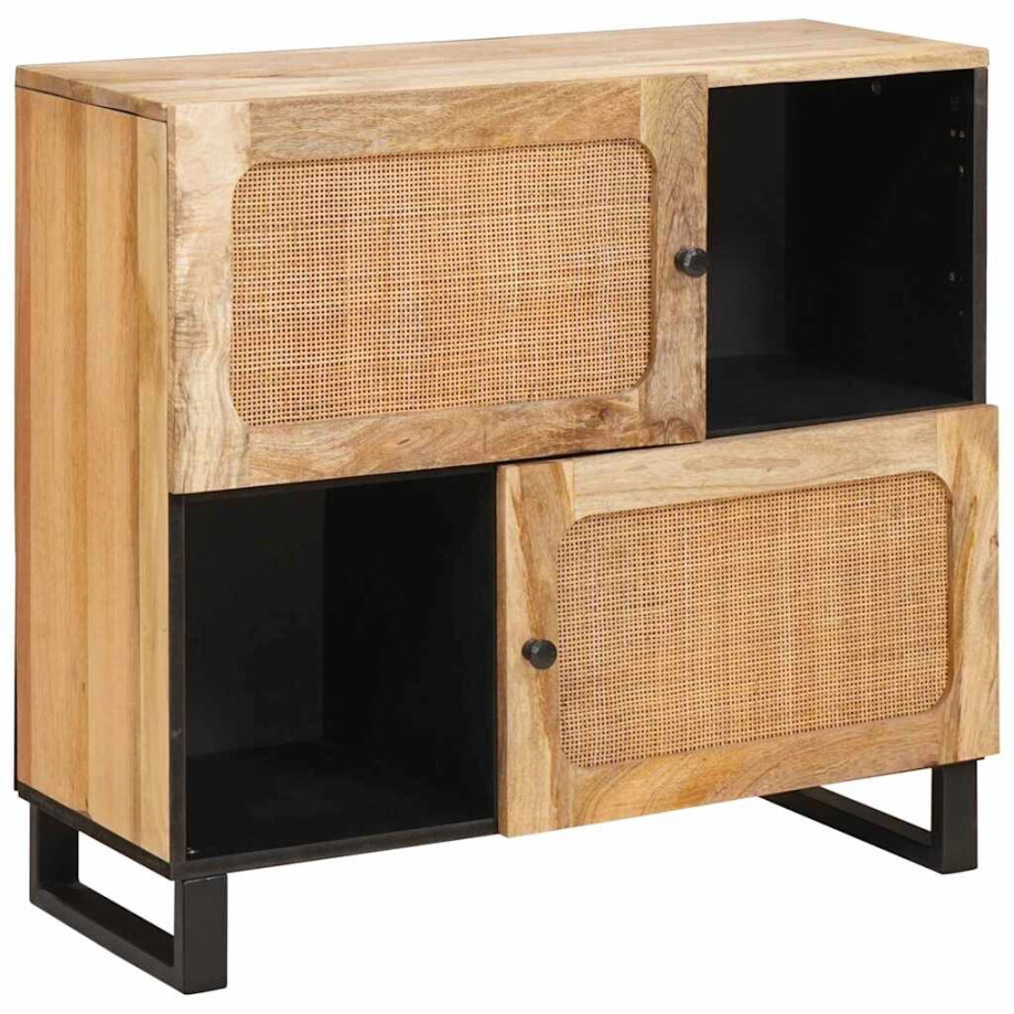 vidaXL Dressoir met opslag Bruin 80 x 33 x 75 cm Massief Mango Hout vidaXL Dressoir met opslag Bruin 80 x 33 x 75 cm Massief Mango Hout afbeelding 1