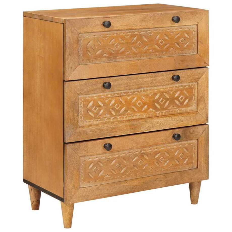 vidaXL Dressoir met lade Lichtbruin 60 x 33 x 75 cm massief mangohout afbeelding 1