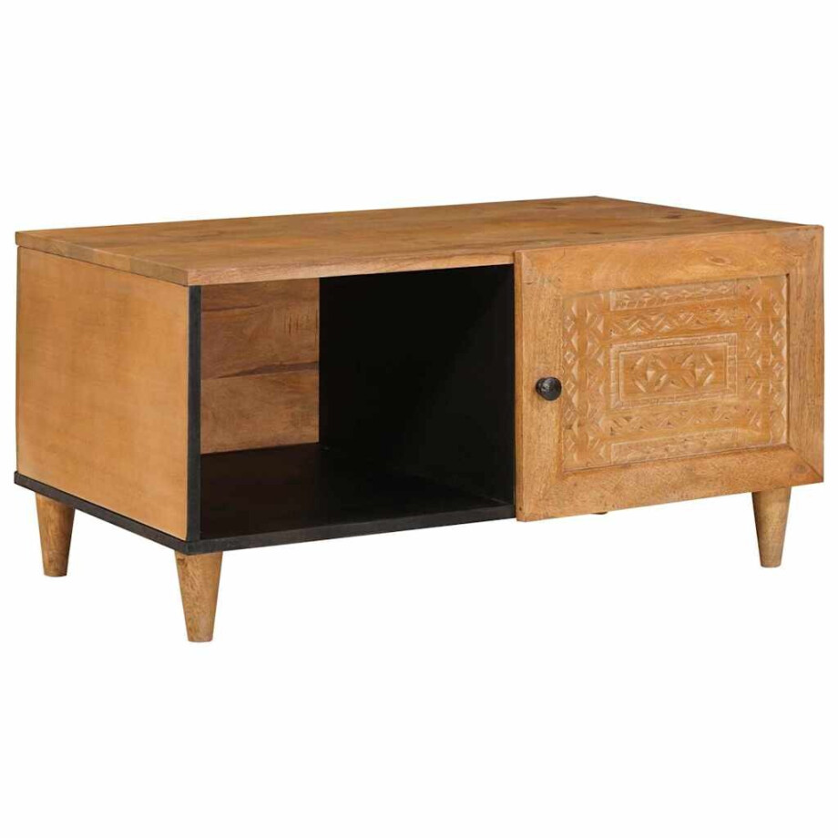 vidaXL Salontafel Licht Bruin 100 x 54 x 40 cm Bewerkt hout afbeelding 1