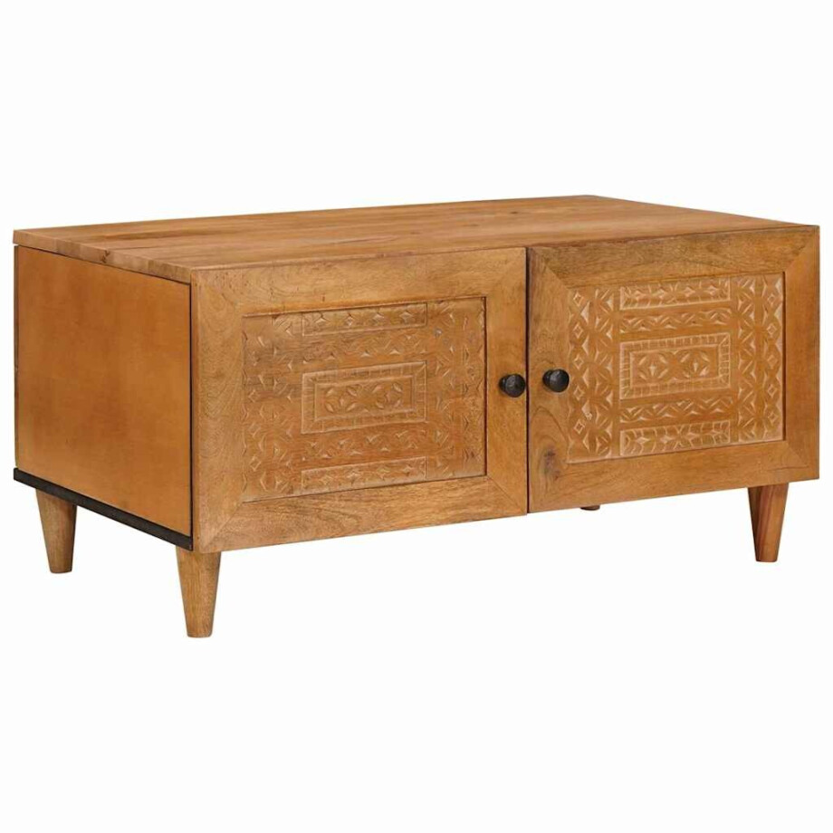 vidaXL Salontafel Licht Bruin 80 x 54 x 40 cm Bewerkt hout afbeelding 1