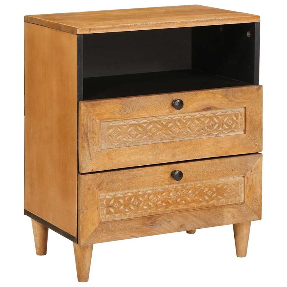 vidaXL Nachtkastje Licht Bruin 50 x 33 x 62 cm Bewerkt hout vidaXL Nachtkastje Licht Bruin 50 x 33 x 62 cm Bewerkt hout afbeelding 1
