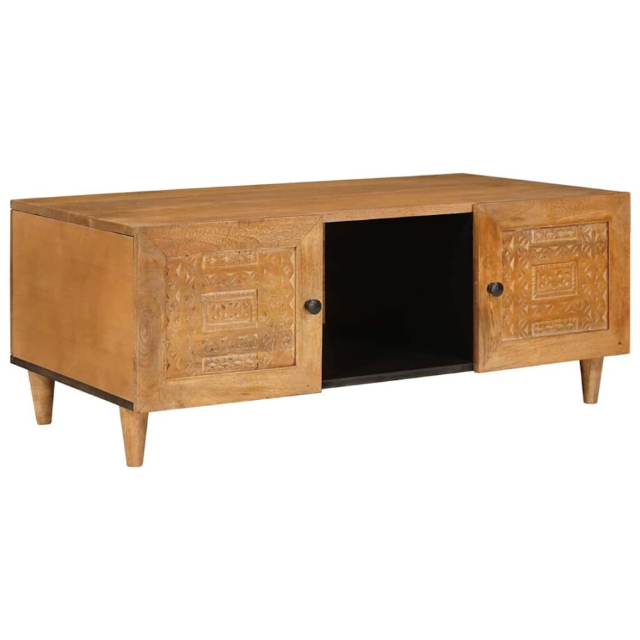 vidaXL Salontafel Licht Bruin 100 x 54 x 40 cm Massief Mango Hout vidaXL Salontafel Licht Bruin 100 x 54 x 40 cm Massief Mango Hout afbeelding 1
