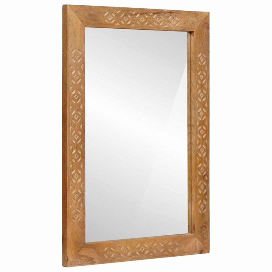 vidaXL wandspiegel Rechthoekig 70 x 50 cm Bewerkt hout en glas vidaXL wandspiegel Rechthoekig 70 x 50 cm Bewerkt hout en glas afbeelding