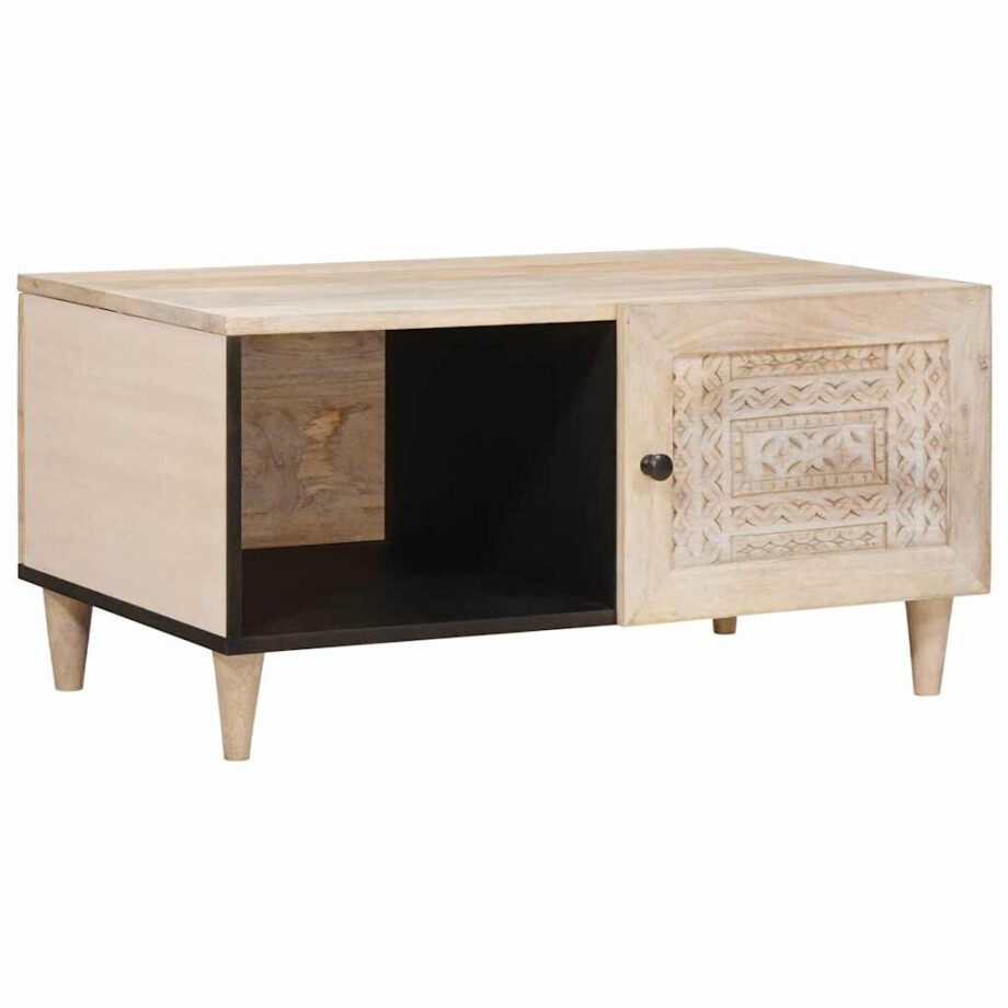 vidaXL Salontafel Wit 100 x 54 x 40 cm Bewerkt hout afbeelding 1