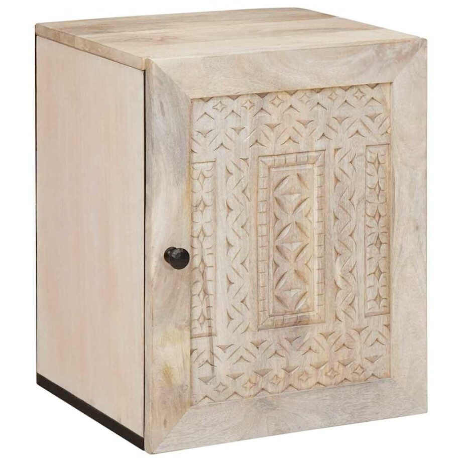 vidaXL Badkamer Kast Wit 38 x 33.5 x 160 cm Massief Mango Hout afbeelding 1