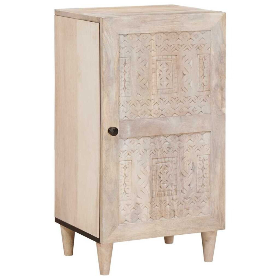 vidaXL Dressoir Bleached Wit 40 x 33 x 75 cm Massief Mango Hout vidaXL Dressoir Bleached Wit 40 x 33 x 75 cm Massief Mango Hout afbeelding 1