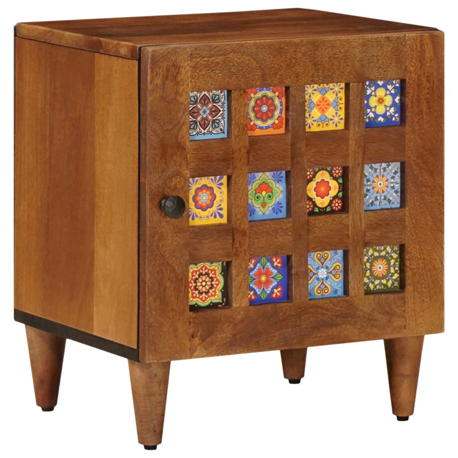 vidaXL Nachtkastje Bruin 40 x 33 x 46 cm Massief Mango Hout vidaXL Nachtkastje Bruin 40 x 33 x 46 cm Massief Mango Hout afbeelding 1