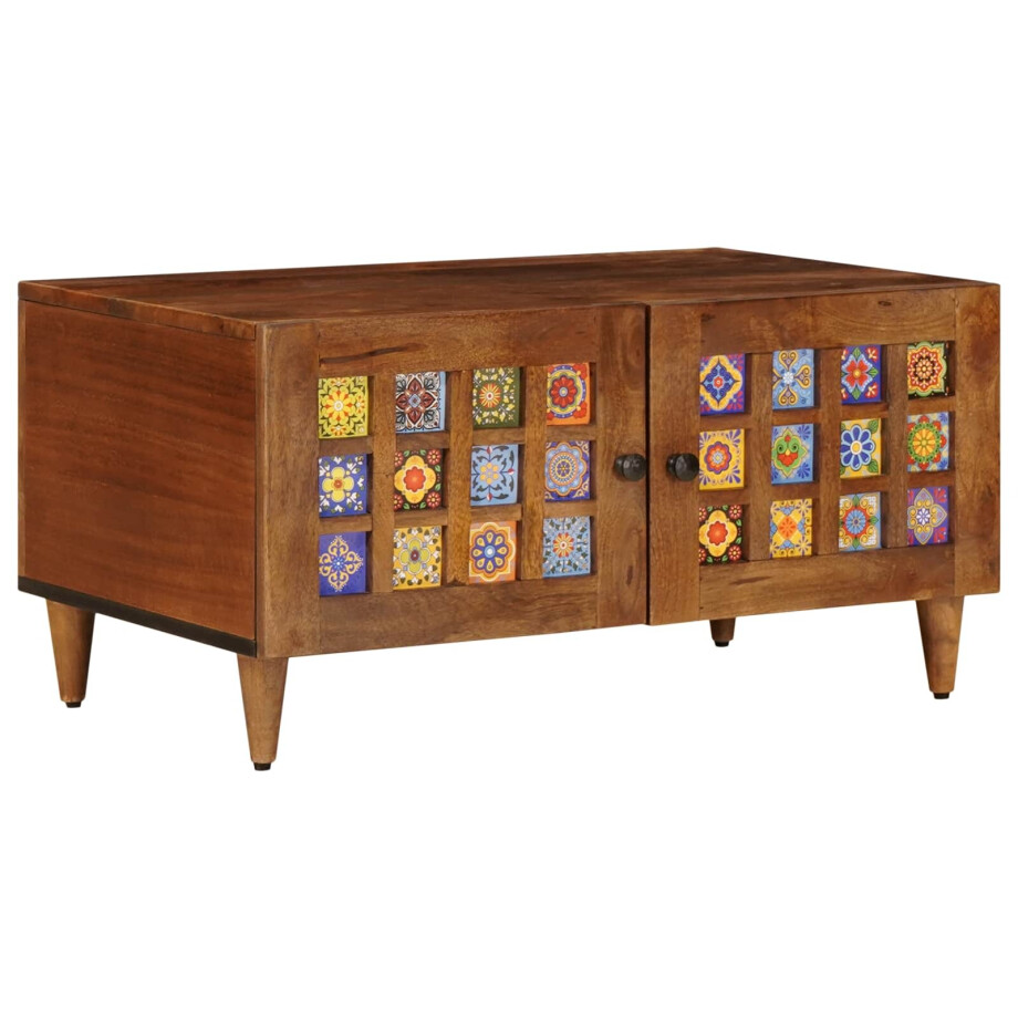 vidaXL Salontafel Bruin 80 x 50 x 40 cm Massief Mango Hout afbeelding 1