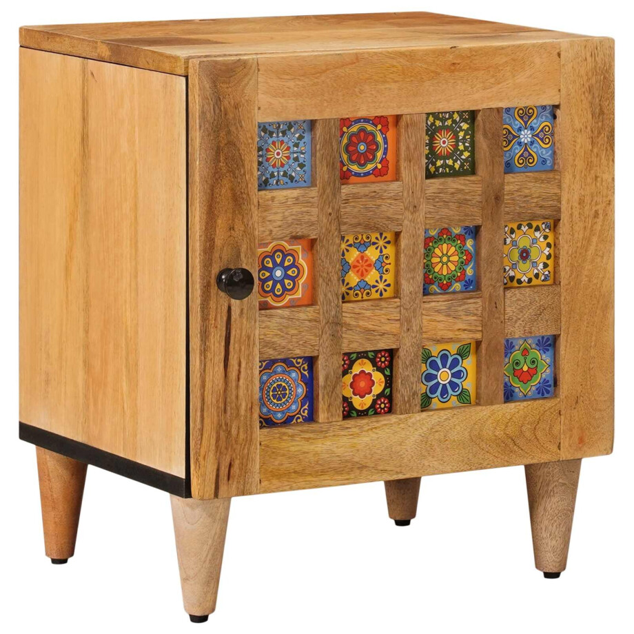 vidaXL Nachtkastje Naturel 40 x 33,5 x 46 cm Massief Mango Hout vidaXL Nachtkastje Naturel 40 x 33,5 x 46 cm Massief Mango Hout afbeelding 1