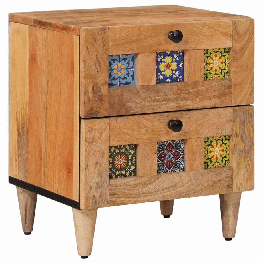 vidaXL Nachtkastje Naturel 40 x 33,5 x 46 cm Massief Mango Hout vidaXL Nachtkastje Naturel 40 x 33,5 x 46 cm Massief Mango Hout afbeelding 1