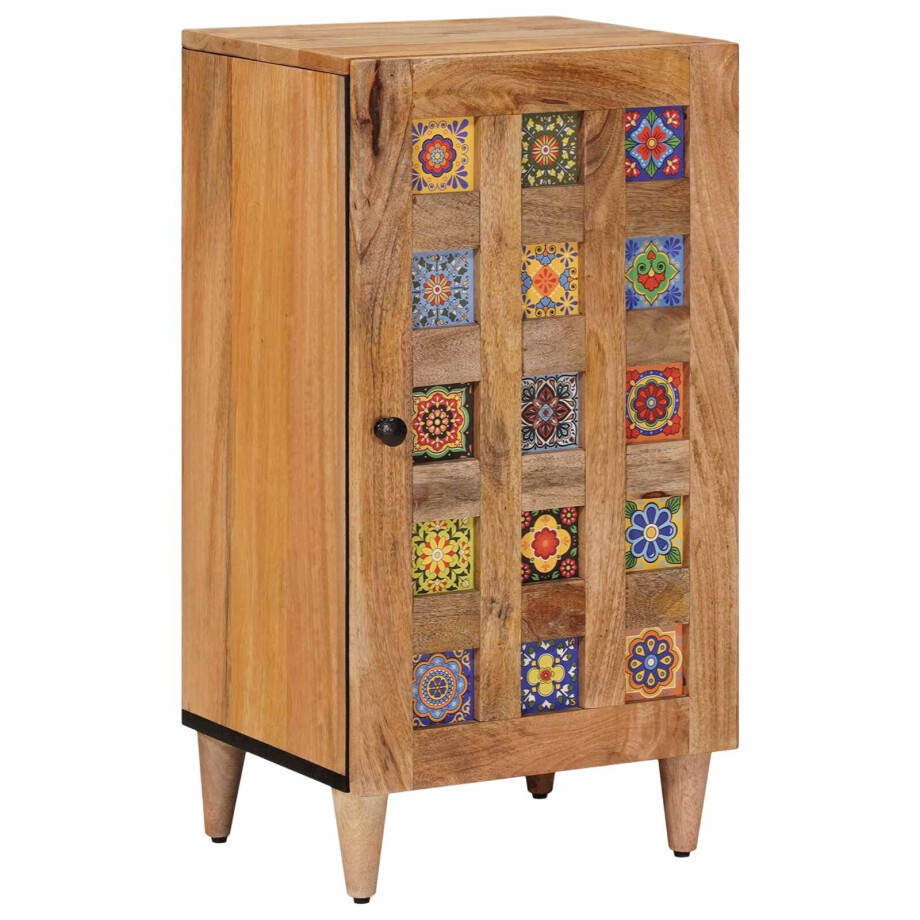 vidaXL Dressoir met opslag Naturel 40 x 33 x 75 cm Massief Mango Hout vidaXL Dressoir met opslag Naturel 40 x 33 x 75 cm Massief Mango Hout afbeelding 1