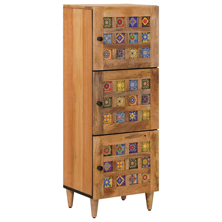 vidaXL Hoge kast Naturel 40 x 33 x 110 cm Massief Mango Hout vidaXL Hoge kast Naturel 40 x 33 x 110 cm Massief Mango Hout afbeelding 1
