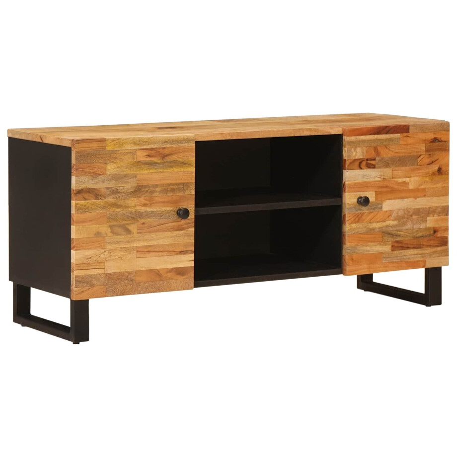 vidaXL TV-kast met opslag Bruin 105 x 33 x 46 cm Massief Mango Hout afbeelding 1