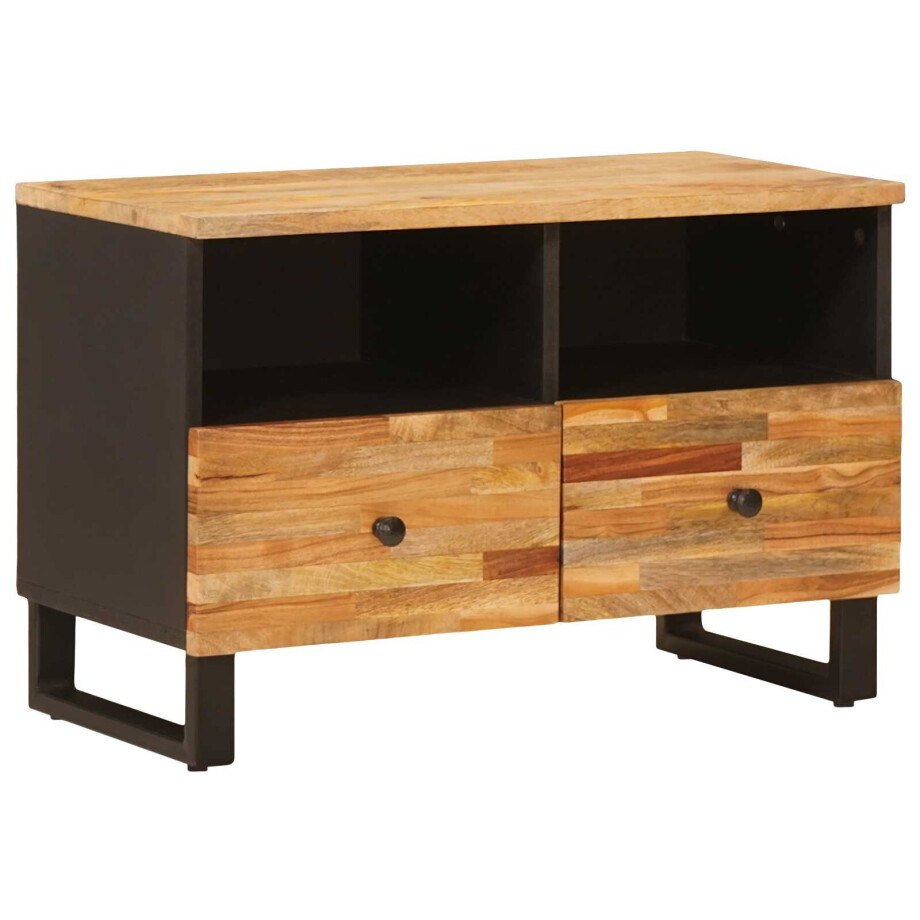 vidaXL TV-kast met opslag Bruin 70 x 33 x 46 cm Massief Mango Hout vidaXL TV-kast met opslag Bruin 70 x 33 x 46 cm Massief Mango Hout afbeelding 1
