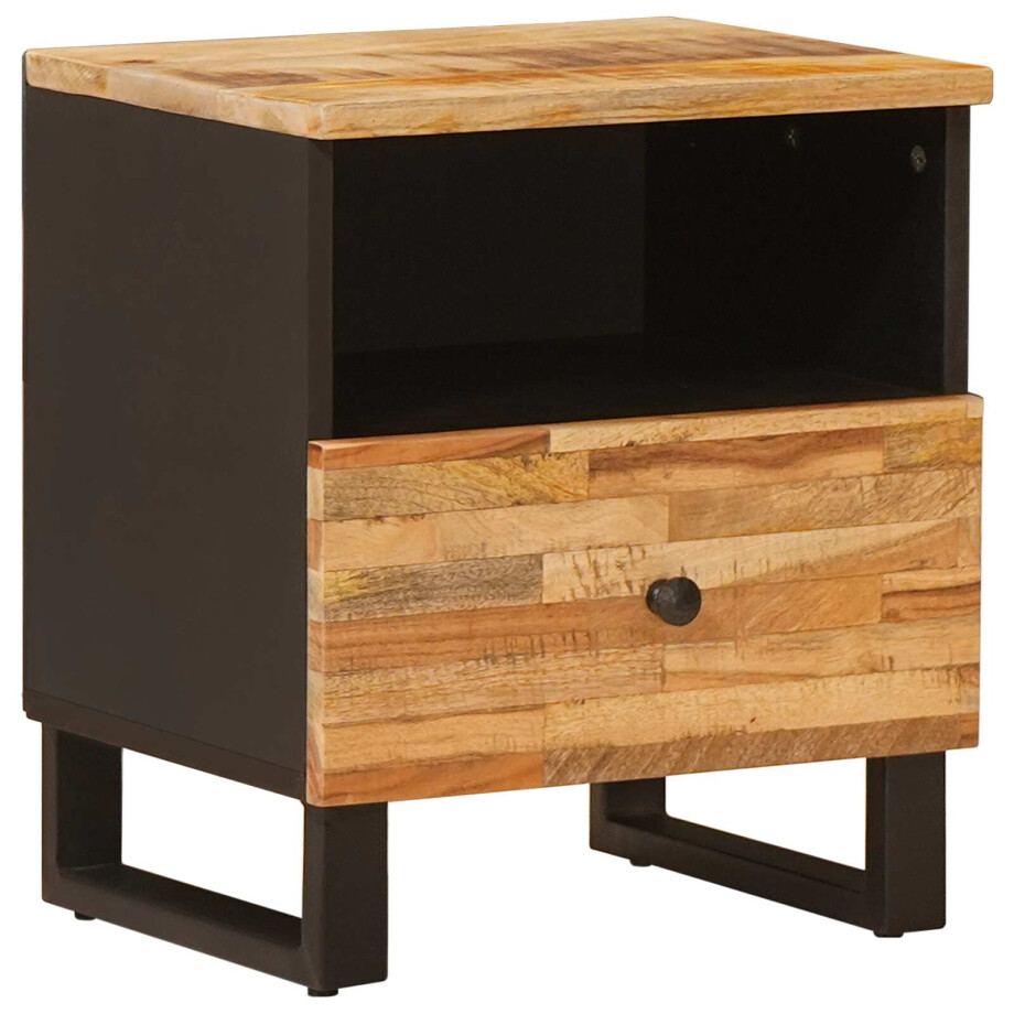 vidaXL Bed kast met lade Bruin 40 x 33 x 46 cm Massief Mango Hout vidaXL Bed kast met lade Bruin 40 x 33 x 46 cm Massief Mango Hout afbeelding 1