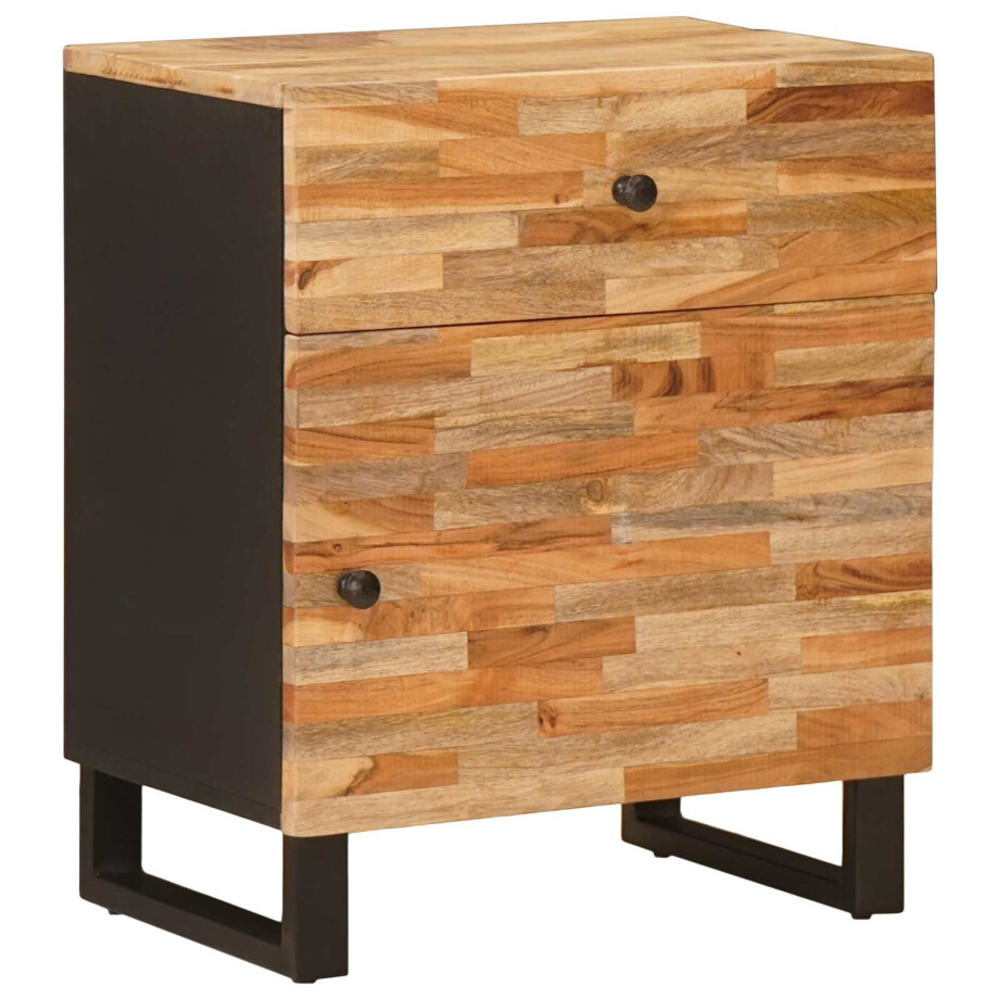 vidaXL Bed kast met lade Bruin 50 x 33 x 60 cm Massief Mango Hout vidaXL Bed kast met lade Bruin 50 x 33 x 60 cm Massief Mango Hout afbeelding 1
