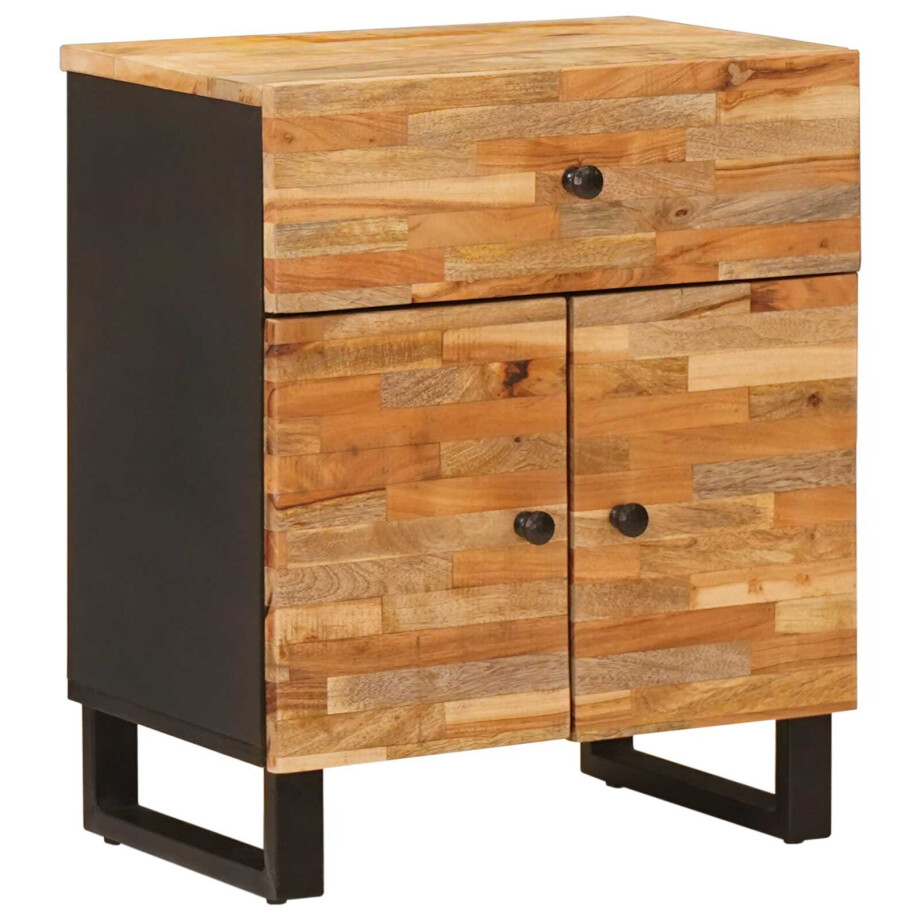 vidaXL Bed kast met lade Bruin 50 x 33 x 60 cm Massief Mango Hout vidaXL Bed kast met lade Bruin 50 x 33 x 60 cm Massief Mango Hout afbeelding 1