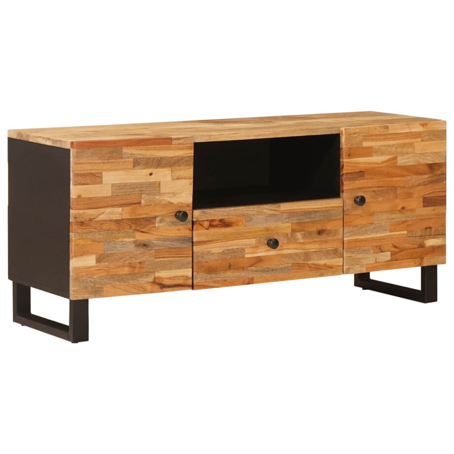 vidaXL TV-kast met plank Bruin 105 x 33 x 46 cm Massief Mango Hout afbeelding 1