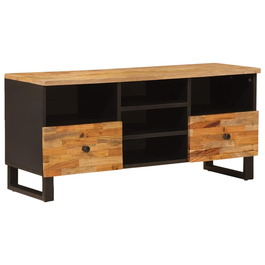 vidaXL TV-kast Corona Bruin 100 x 33 x 46 cm Massief Mango Hout afbeelding 1