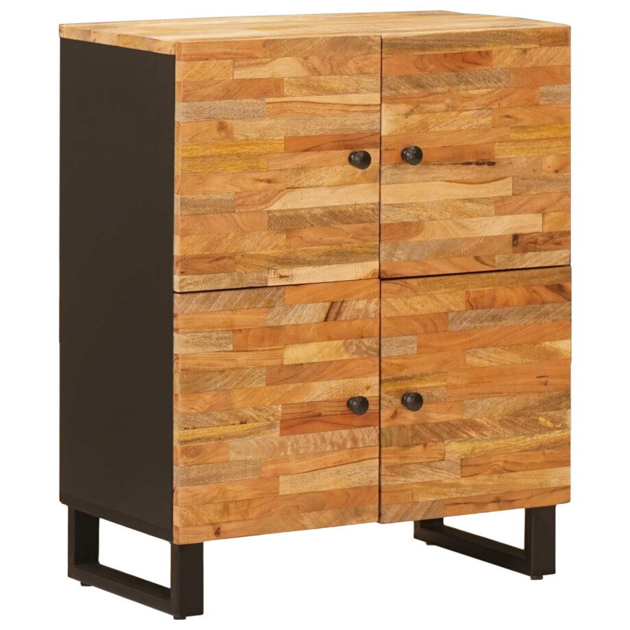 vidaXL Bijzetkast met opslag Bruin 60 x 33 x 75 cm Massief Mango Hout afbeelding 1