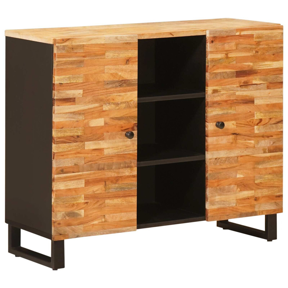 vidaXL Bijzetkast met lade Bruin 90 x 33 x 75 cm Massief Mango Hout vidaXL Bijzetkast met lade Bruin 90 x 33 x 75 cm Massief Mango Hout afbeelding 1