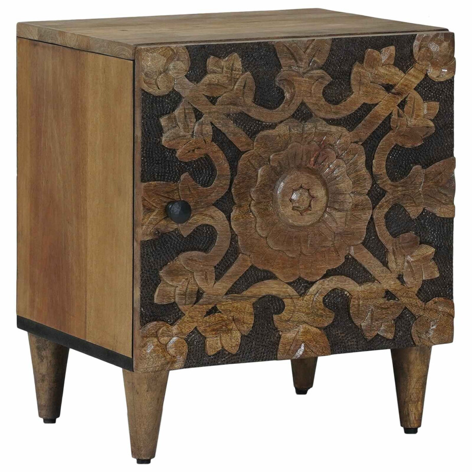 vidaXL Nachtkastje Bruin 40 x 33,5 x 46 cm Massief Mango Hout afbeelding 1