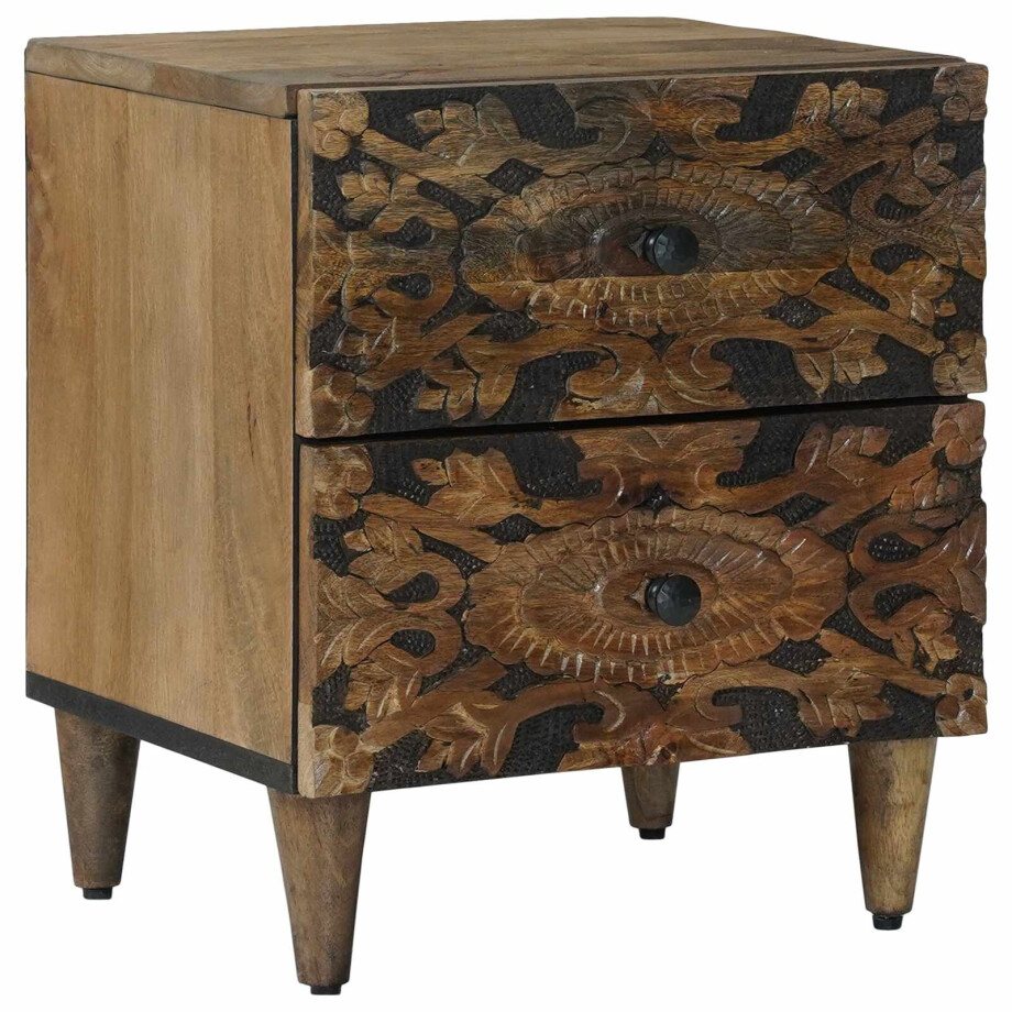 vidaXL Nachtkastje met lade Bruin 40 x 33,5 x 46 cm Massief Mango Hout vidaXL Nachtkastje met lade Bruin 40 x 33,5 x 46 cm Massief Mango Hout afbeelding 1